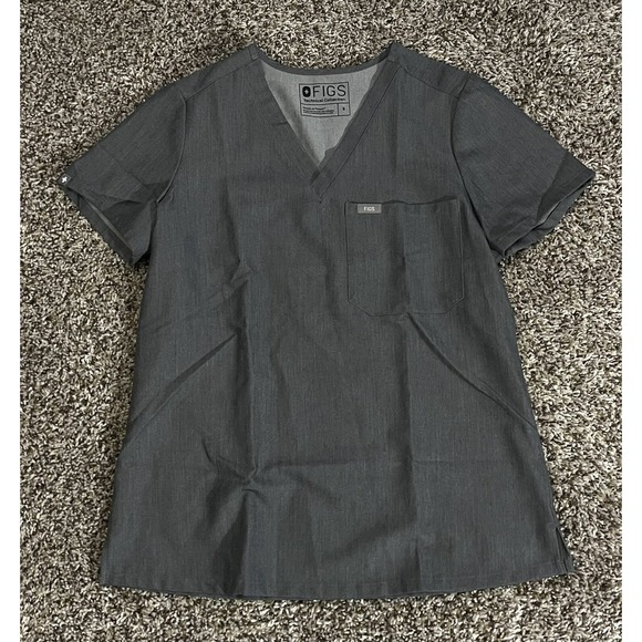 FIGS Gray Technical Collection Small S Scrub Top medical wear work office clinic - Picture 1 of 8